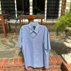 Xl Jos. A. Bank short sleeve button up. Blue and white grid.